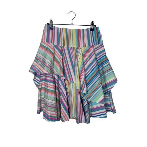 Y2K Black Label Ralph Lauren Striped Colorful Skirt Size 2 - Picture 2 of 6
